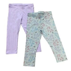 Girls Capri Leggings Bundle Size 10/12 Purple And Unicorn NWOT